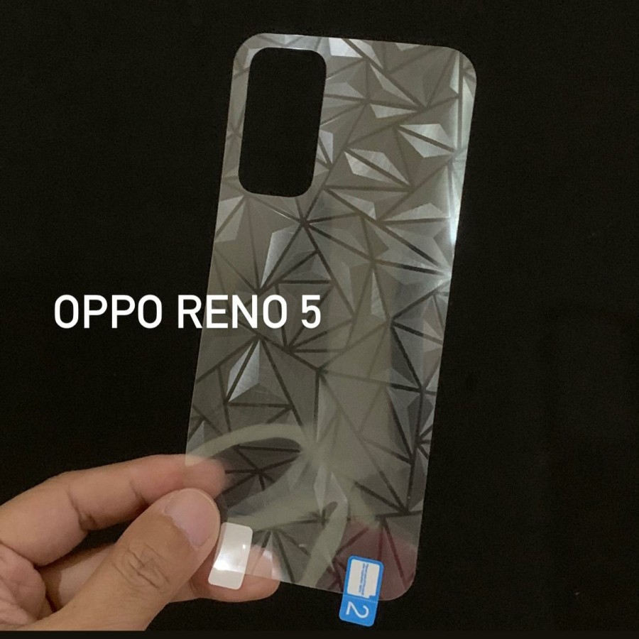 OPPO RENO 5F RENO 5 RENO 5 5G RENO 4 RENO 4F RENO 4 PRO SKIN BACK DIAMOND, SKIN LENTUR ANTI GORES BELAKANG PELINDUNG BELAKANG ANTI JAMUR