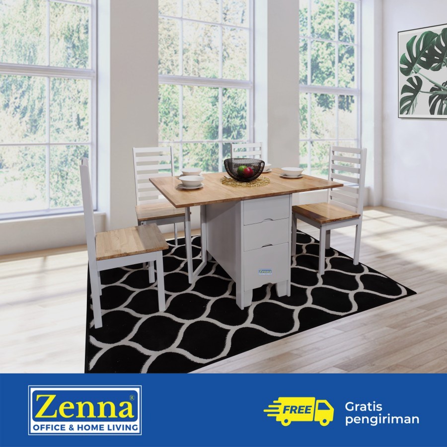 Zenna meja makan lipat / meja makan minimalis
