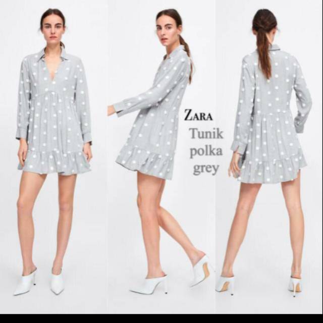 ZARA TUNIK POLKA GREY