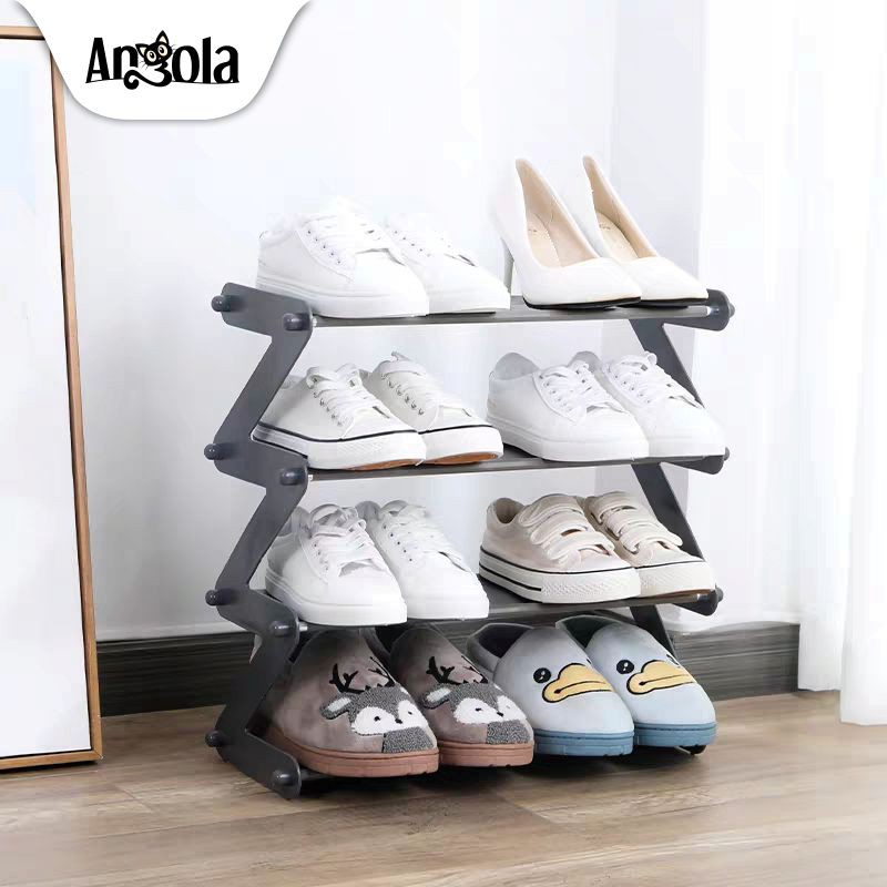 Rak Sepatu 4 Susun S1 Shoe Rack Sandal Holder Rak Buku Serbaguna Storage Rak Kamar Mandi Shopee Indonesia