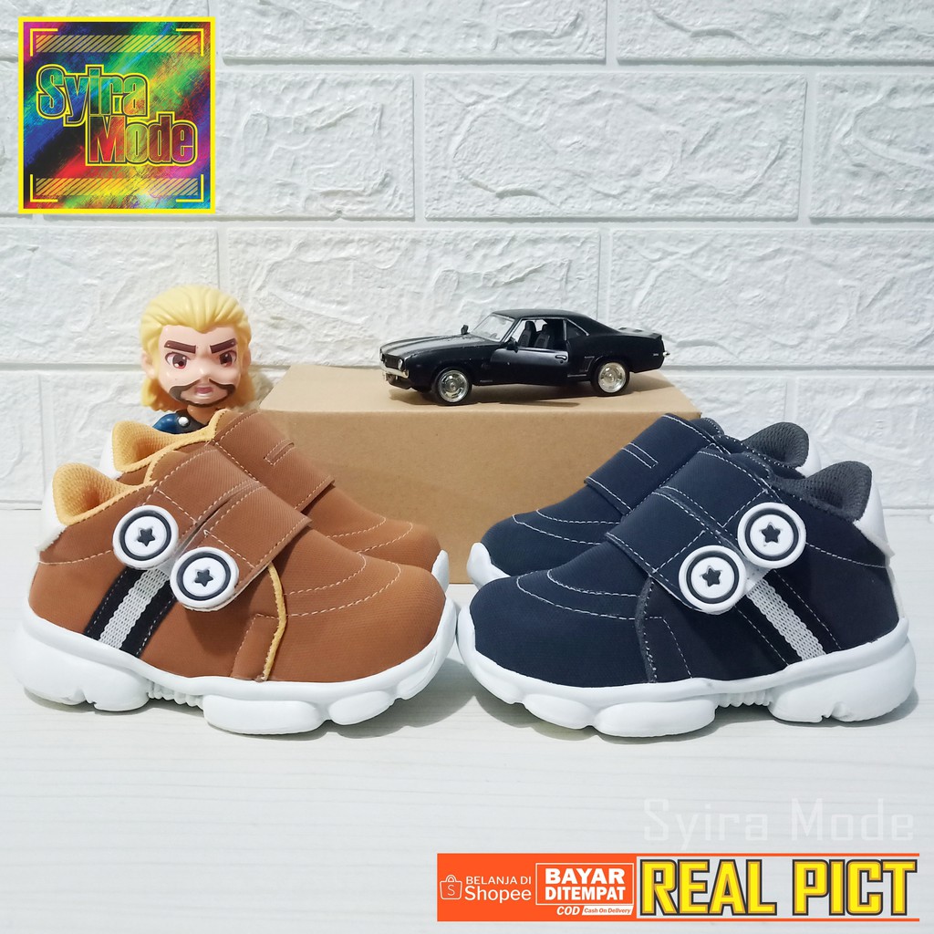 Sepatu Anak Laki-Laki / Sepatu Anak Usia 1 - 3 Tahun / Sepatu Sneakers Prepet Flat-1 Webing