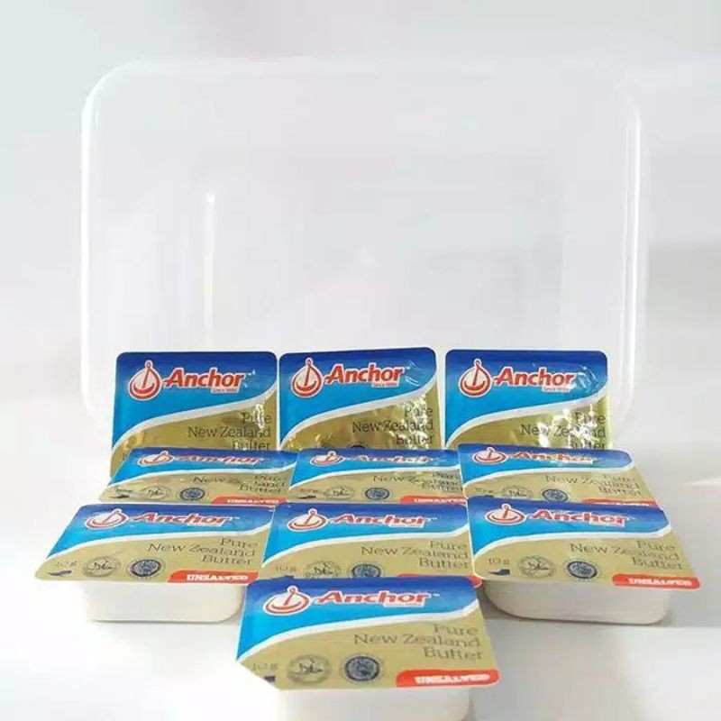 

Anchor unsalted / salted butter (ub) @7GR 10 mini cups/ mentega bayi mpasi halal free food container