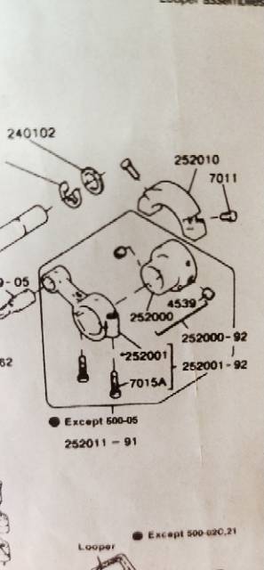 Angka 8 mesin kamkut overdeck w500 no Part 252001-92-1