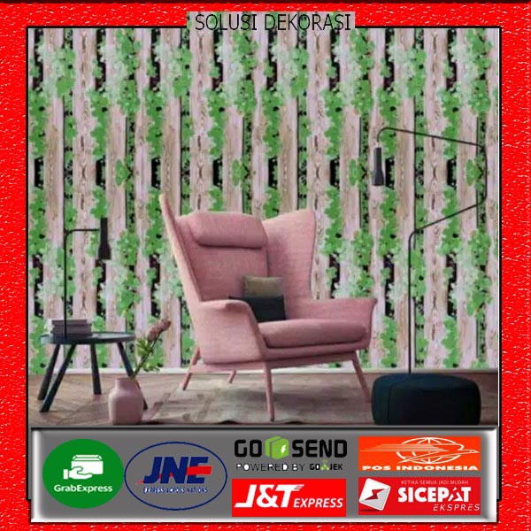 wallstiker dinding 45 cm x 10 m | solusi dekorasi | wallpaper stiker dinding motif pagar daun