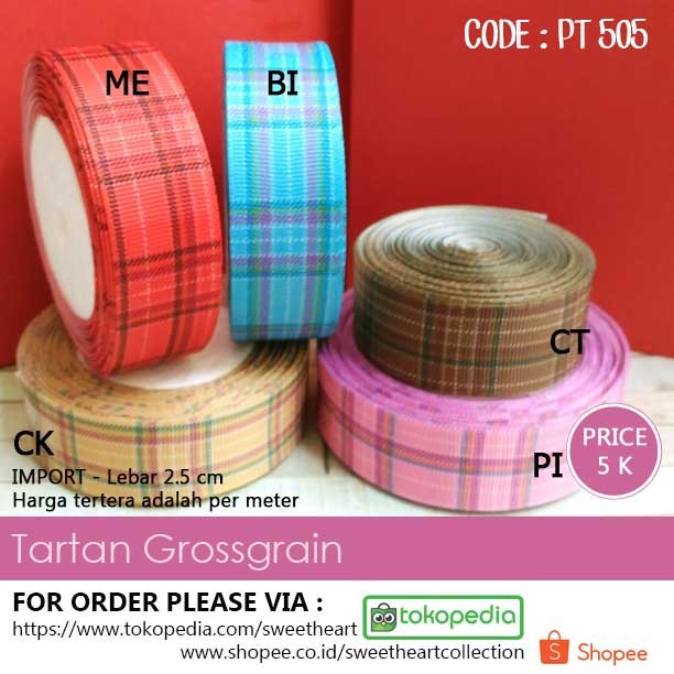 

Tartan Pita Gross Grain (Pita Grossgrain motif Kotak)