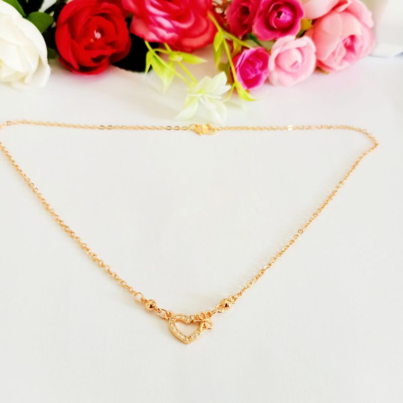 Kalung liontin mini love terlaris/kalung fashion wanita kekinian