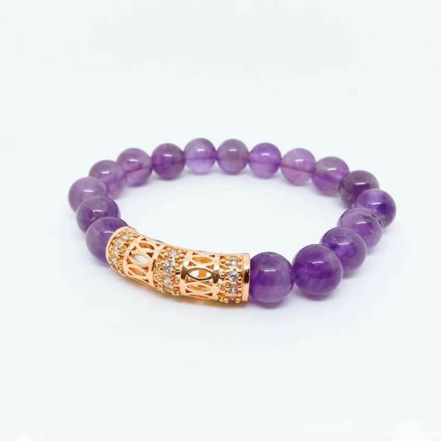 Gelang batu alam kalimantan kristal wanita pria giok kesehatan pirus termurah cantik kecubung X200UN