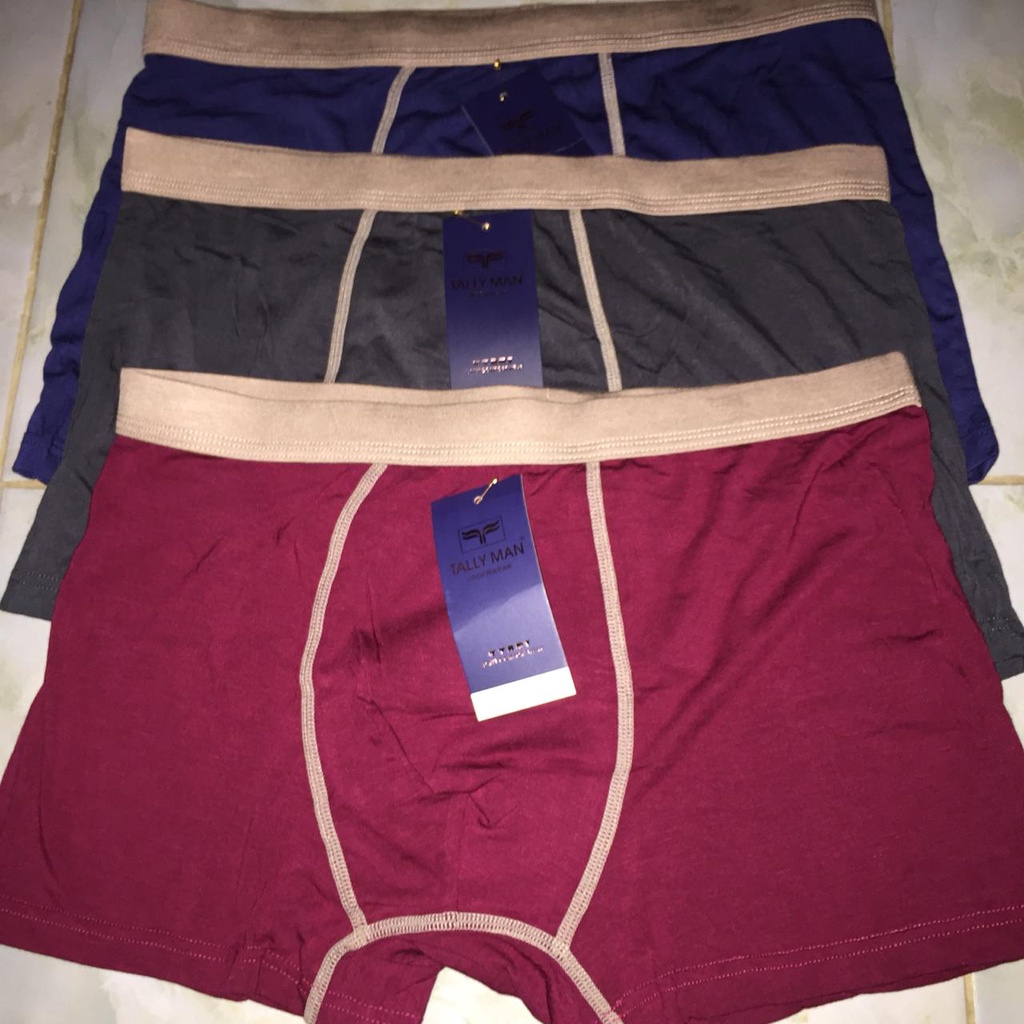 3 PCS CD BOXER PRIA CELANA DALAM TALLY M -XXXL DIJAMIN ORI