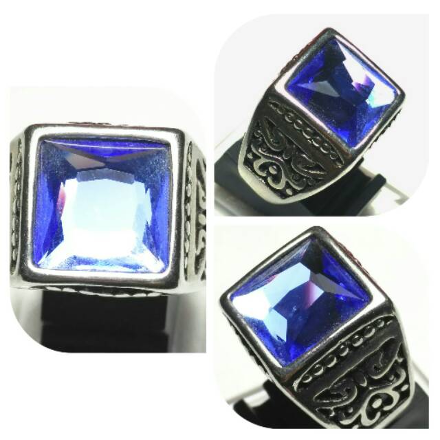 NATURAL MAN MADE CINCIN BATU AKIK KING SAFIR OCTAGON