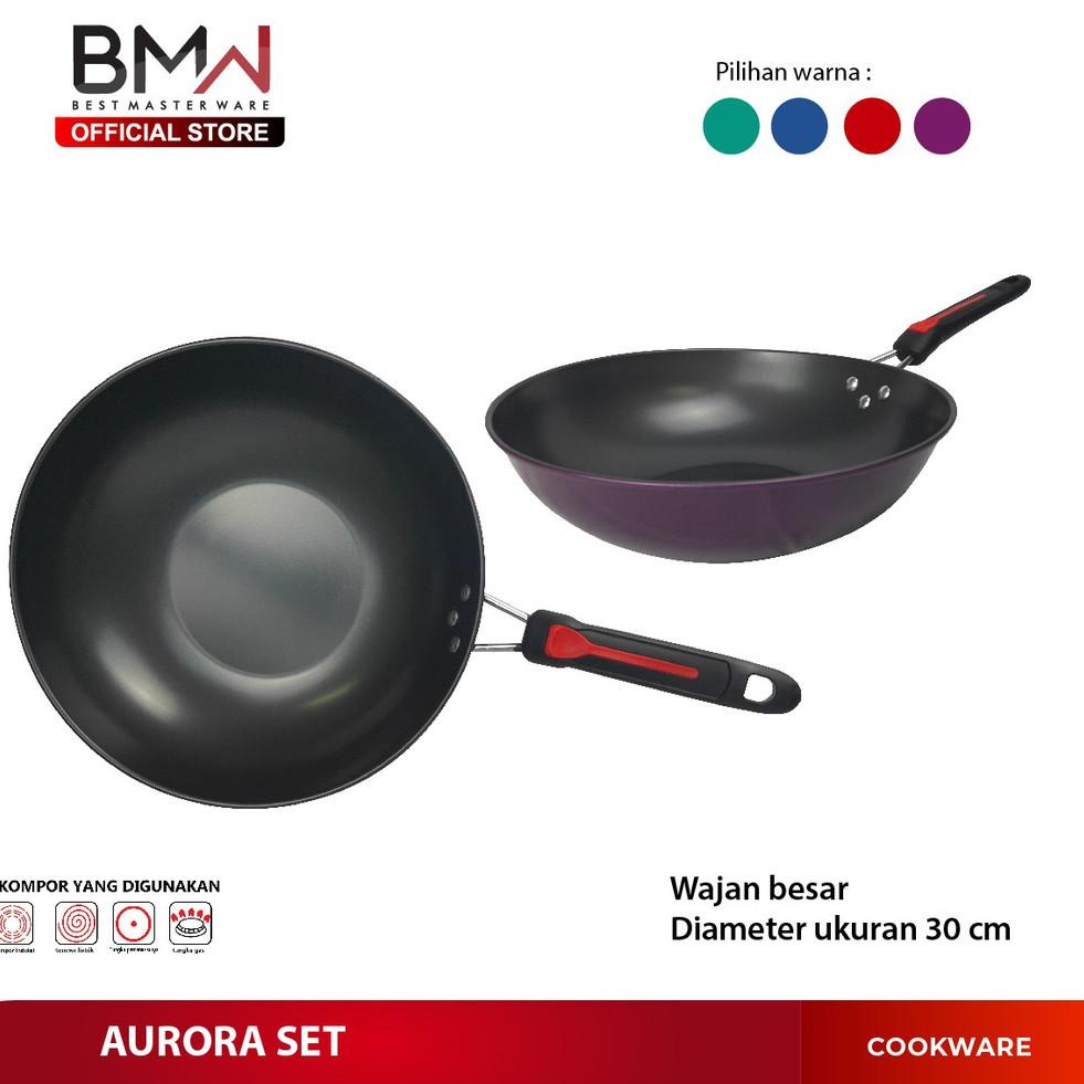 Y7O4 BMW Kitchen Ware - 1 Set Teflon Panci set Aurora Wajan Penggorengan Wok Pan Kado Nikah fry pan 