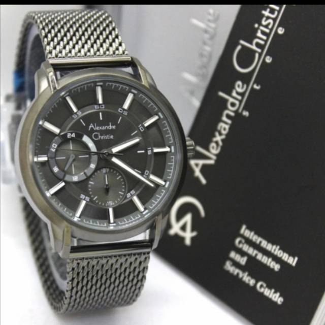 Jam Tangan Alexandre Christie 6542 Pria Rantai Pasir Original