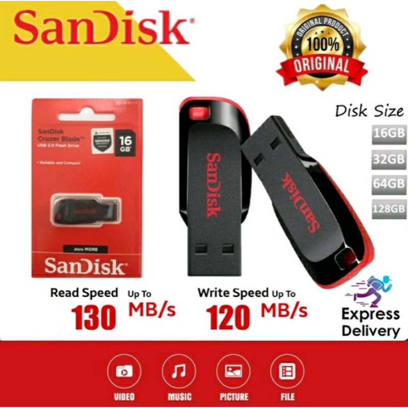 Flashdisk 8gb 16gb 32gb 64gb 128gb Sandisk FD SANDISK Original