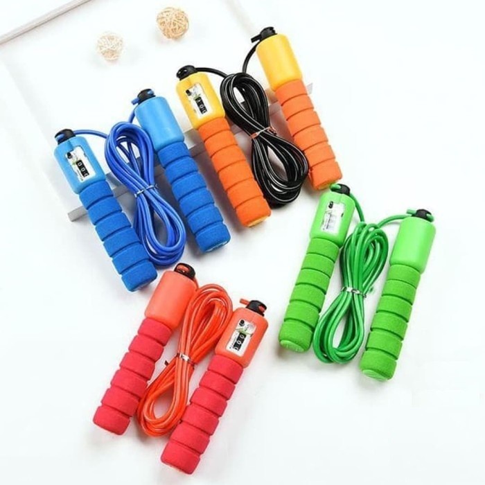 Skipping Jump Rope - Alat Lompat Tali Dengan Counter Hitung Putar-TALI + COUNTER
