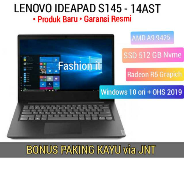 Laptop Lenovo Ideapad S145 - 14AST - AMD A9 9425 - 4 GB - SSD 512 GB - Radeon R5 - 14" windows 10