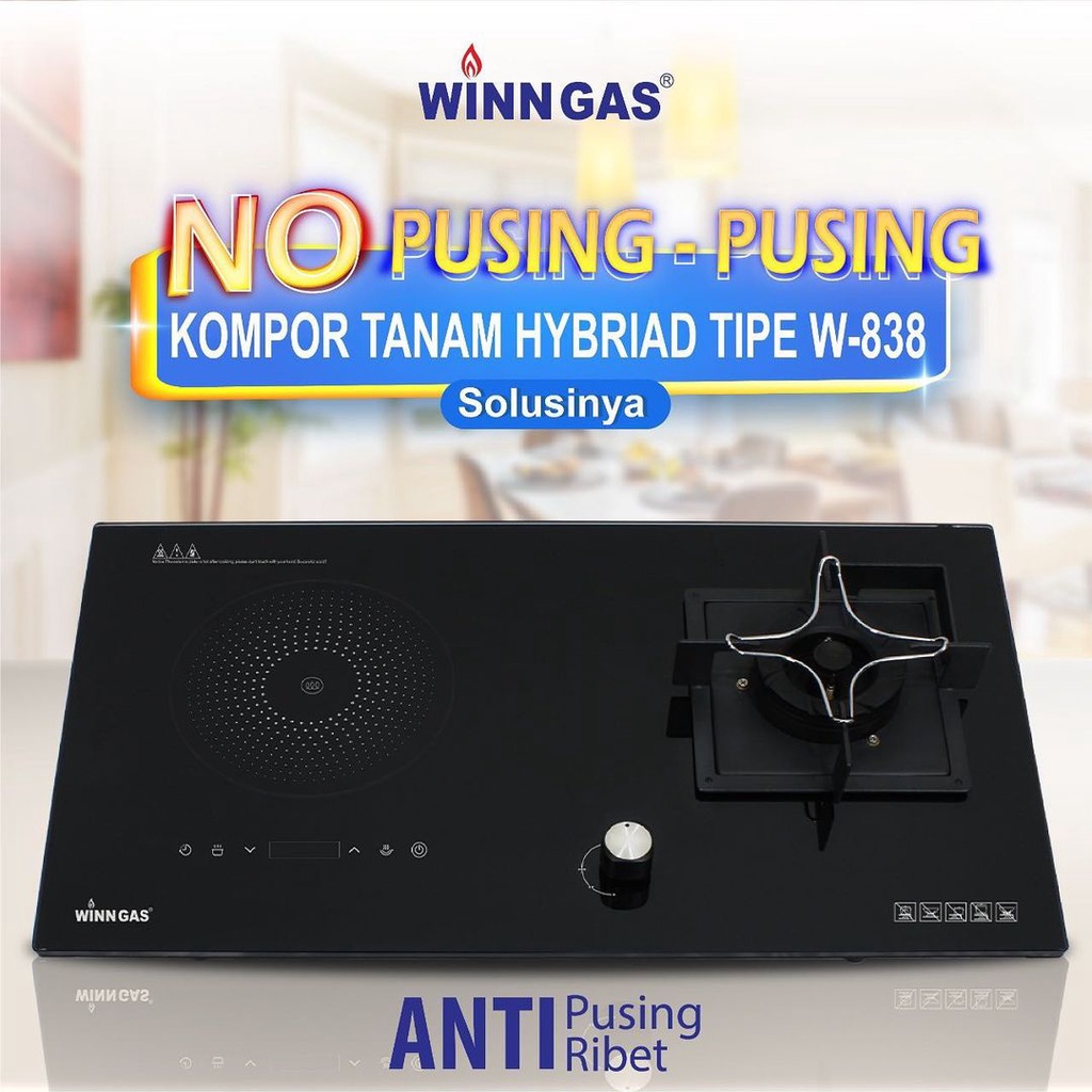 Winn Gas Kompor Tanam W-838 / W-828 / W- 818 2 Tungku