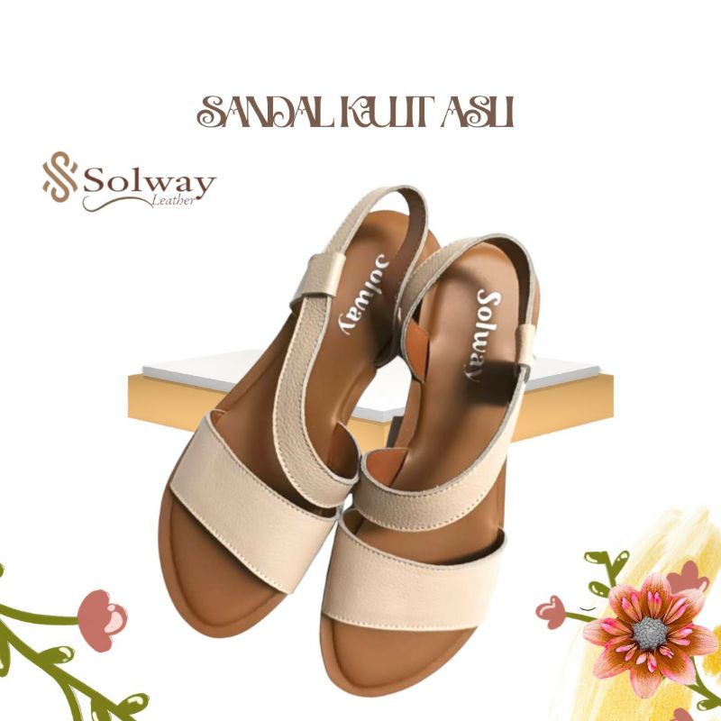 sandal sepatu kulit wanita anti licin.slop flat 001