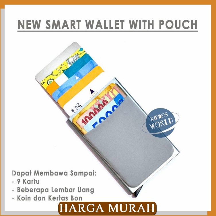 Dompet Kartu Atm Mini Murah Polos Tebal Pria Card Holder WP875 Dompet Pintar Smart Wallet With Pouch