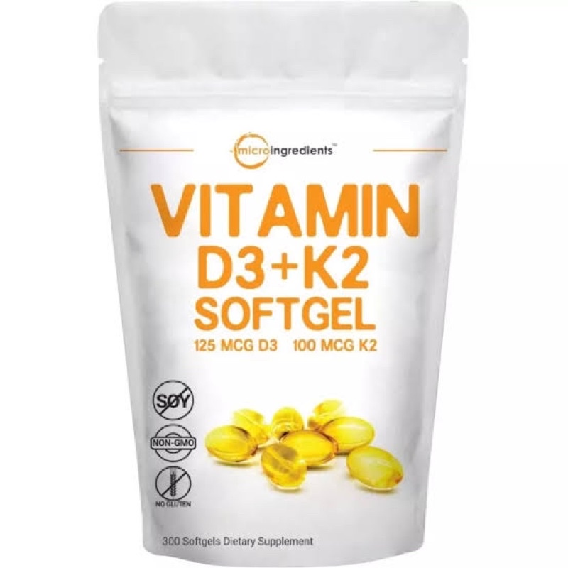MICRO INGERDIENTS VITAMIN D3 + K2 300 SOFTGEL