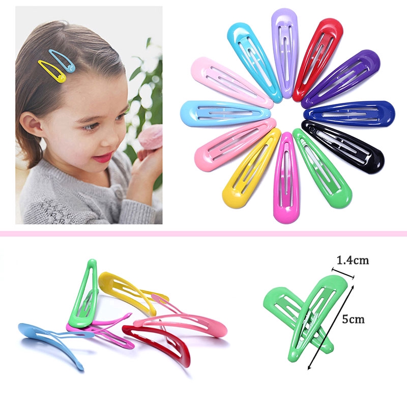 20Pcs Snap hair clips cute metal hairpins color barrettes for Baby Pins BB Girls Styling Accessories