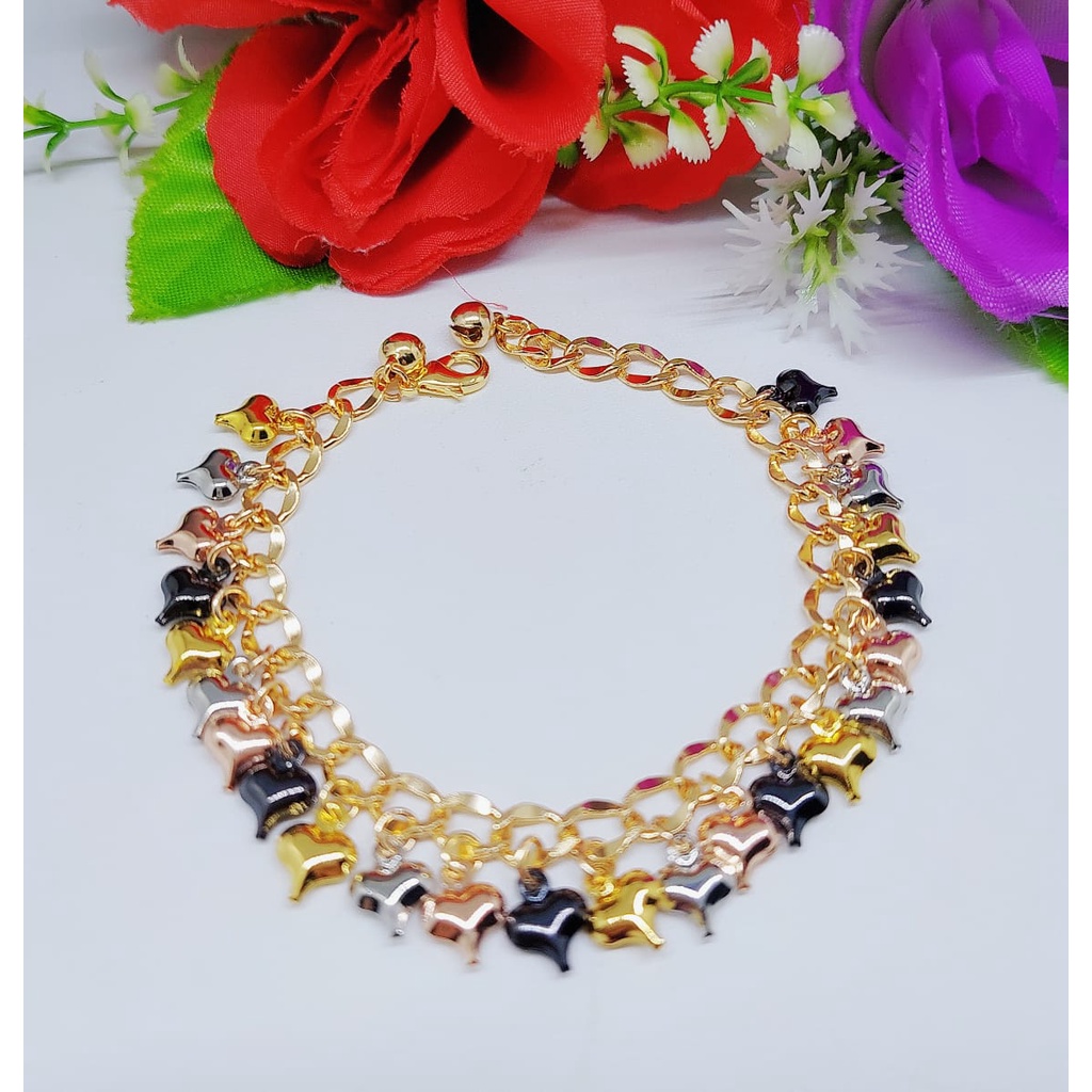 Xuping gelang love kombinasai lapis emas fashion jewelry