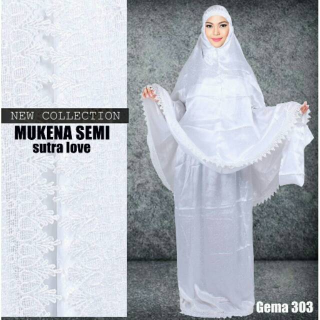 Mukena semi sutra renda kerancang