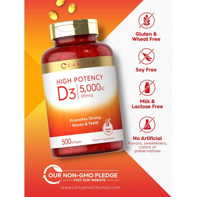 Vitamin D3 Carlyle High Potency 5000IU