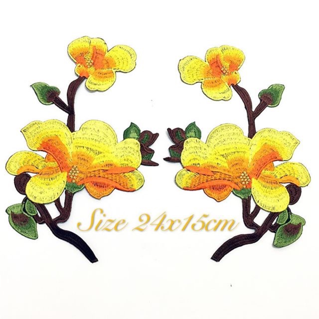 Patch bunga magnolia/ bordir bunga/ aplikasi baju