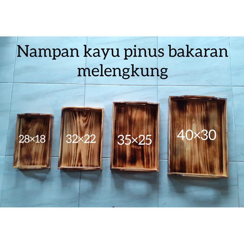 Baki Kayu Pinus/ Nampan Kayu/Tray kayu/ Baki Kayu serbaguna uk 30x40cm