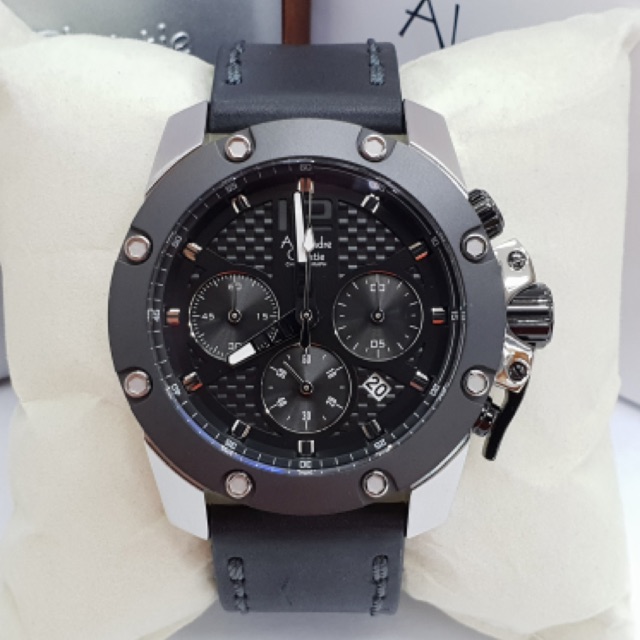 Jam Tangan Pria/Cowok Alexandre Christie AC 6290 Silver Black.Original Garansi Resmi 1 Tahun