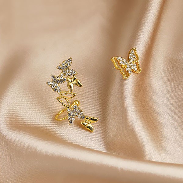 anting kupu kupu asimestris s925 asymmetric butterfly earrings (3d3) jan262