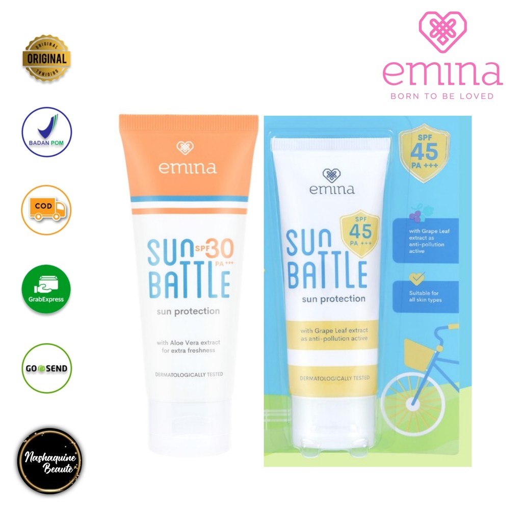 Emina Sun Battle SPF 45 | 30 PA+++ 30mL Sunscreen Emina Sun Pro Spf30 Pa+++ 60Ml