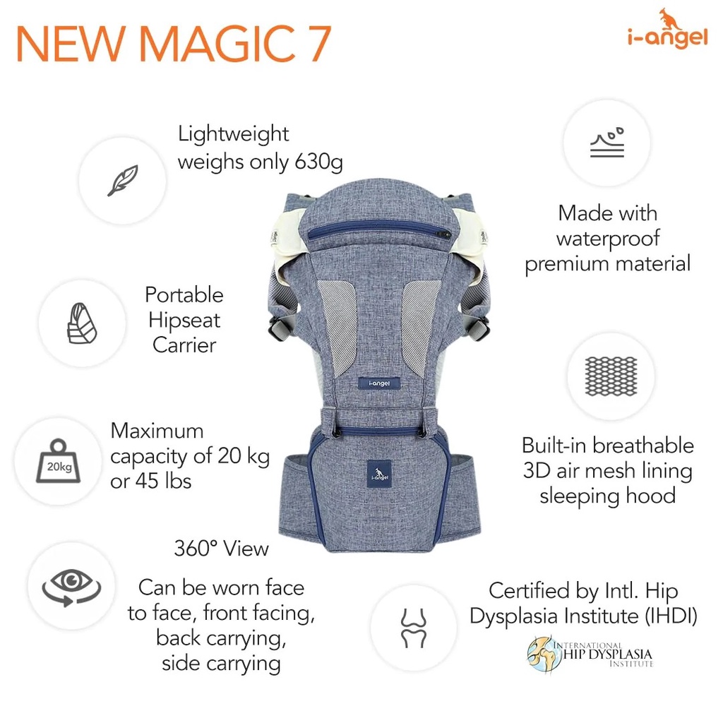 I-Angel New Magic 7 Folding Hipseat Carrier Gendongan Bayi Bisa Dilipat