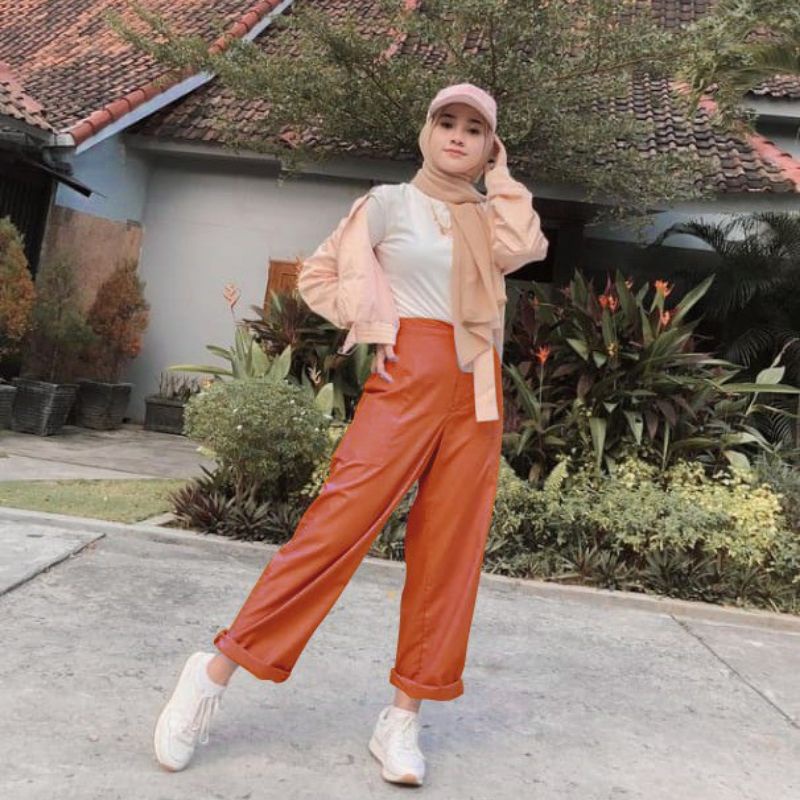 Baggy Pants Basic Celana Kantor Premium Wanita