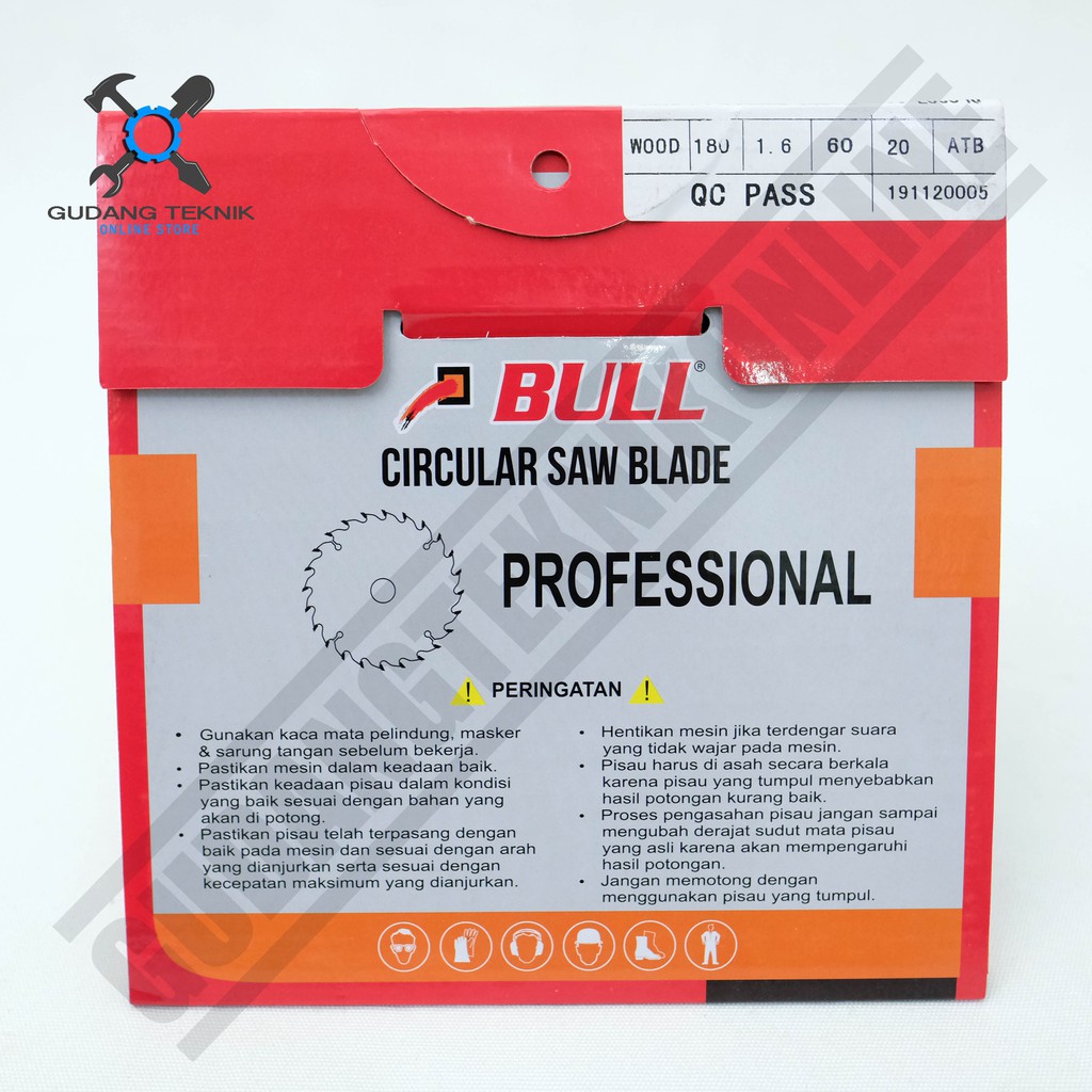 Circular Saw Blade Bull 7inch 60T - Mata Gergaji Kayu Sirkular 7 inch 60gigi 7x60