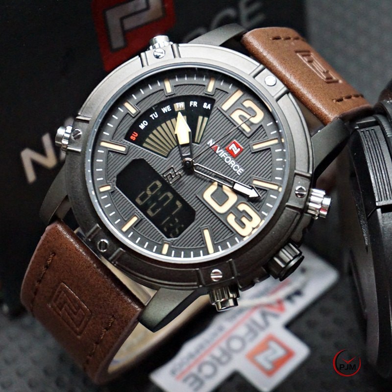 Naviforce Original NF9095 Anti Air   Jam Tangan Pria Original   Water Resist   Double Time 9095