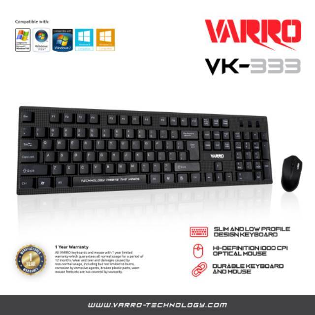 Keyboard &amp; mouse varro vk-333