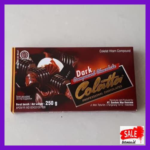 

SAKMACOKLAT- COLATTA DARK COMPOUND 250GR - COKLAT BLOK HITAM COLATA -MAKANAN-MINUMAN.