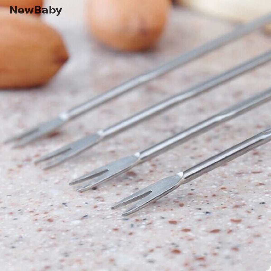 NewBaby 4pcs Stainless Steel Lobster Crab Needle Walnut Needle Fruit Fork Seafood Tools ID