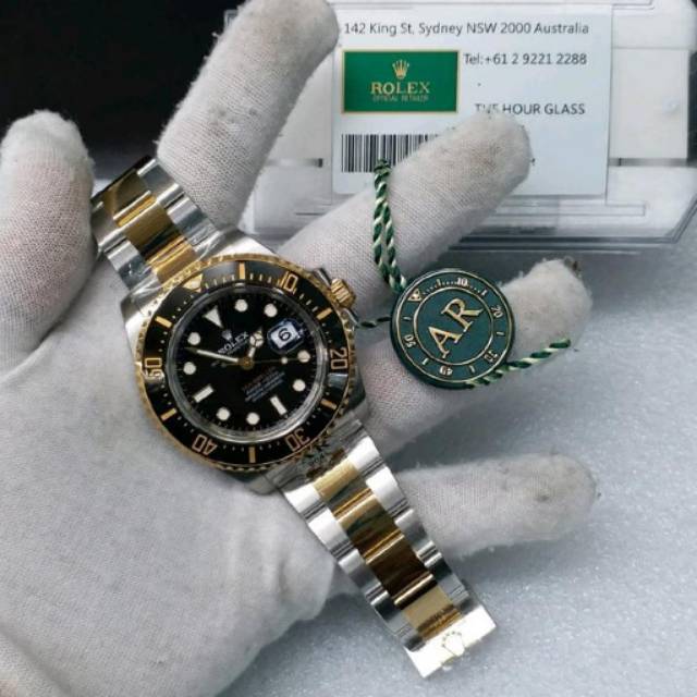 GJ SUPERB ROLEX SEA DWELLER 126703 TWO TONE 18K GOLD PLATED SAPPHIRE 904L SS SWISS CLONE 1:1 ORI ARF