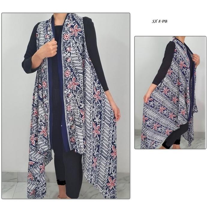 Outer Batik Longvest Batik Wanita Cardigan Muslim Katun Paris _Termurah