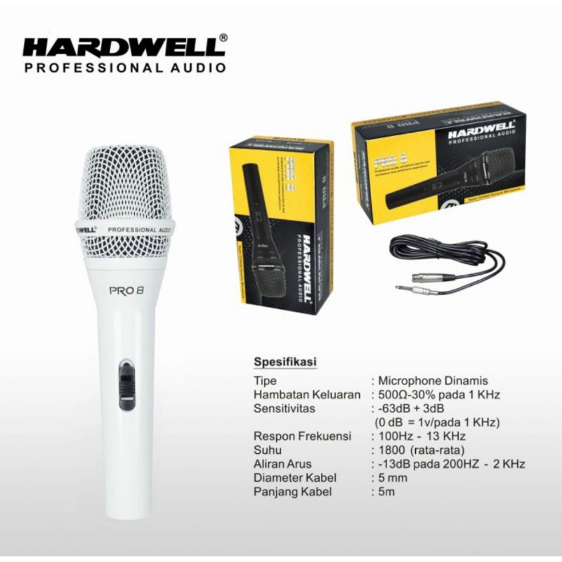 Mic Kabel Hardwell Pro8 Microphone PRO 8 Original