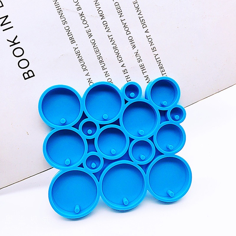 Siy Cetakan Resin Bentuk Bulat Bahan Silikon Untuk Gantungan Kunci / Perhiasan Handmade DIY