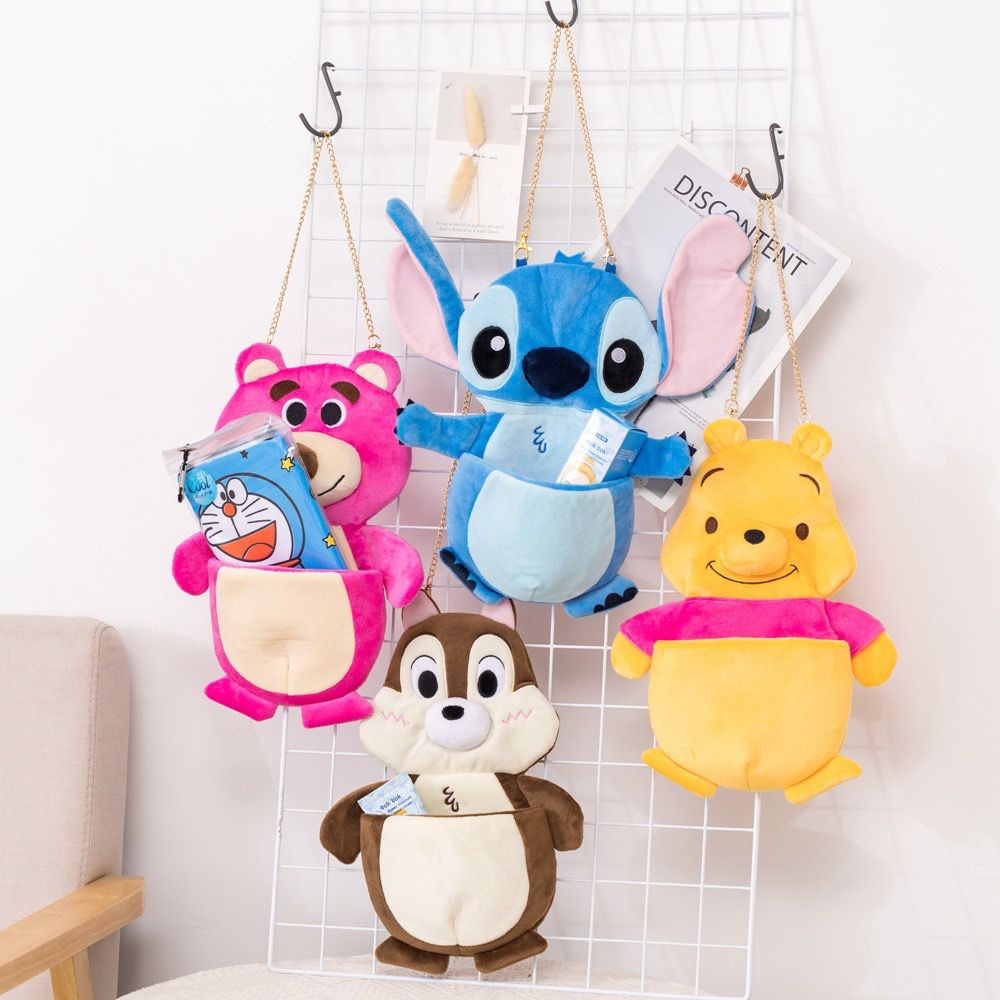 KERANJANG PENYIMPANAN BONEKA WINNIE THE POOH STITCH CHIP DALE LOTSO HOUSEWARE DEKORASI RUMAH KAMAR ANAK LUCU IMPOR