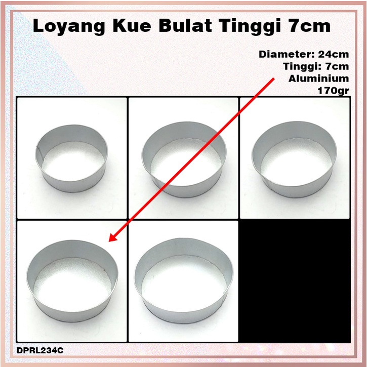 Loyang Kue Bulat Aluminium/Oven Tinggi 7cm Diameter 24cm