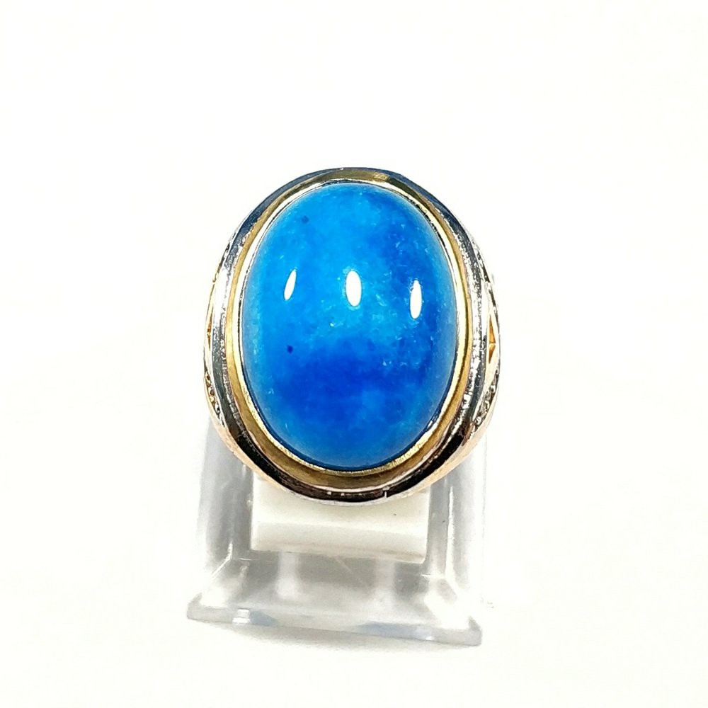 CINCIN BATU AKIK NATURAL BLUE AGATE CHALCEDONY