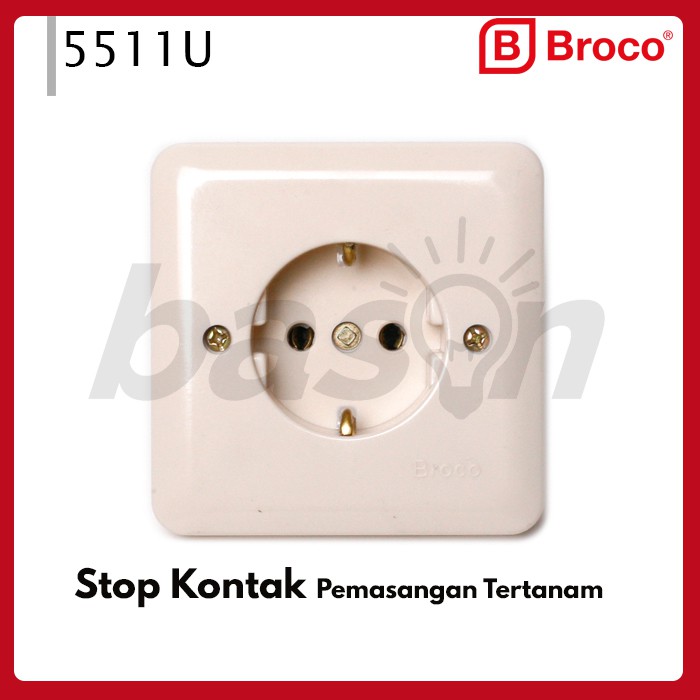 BROCO 5511U Socket Outlet Cream - Stop Kontak Inbow