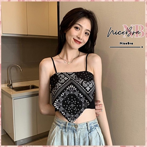 Nicebra Tanktop Scarf Motif Hailey Wanita Import 1055