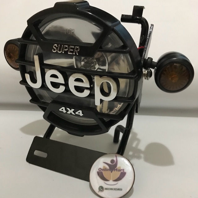 Lampu jeep variasi mega pro &amp; tiger plus breket hitam plus lampu sen