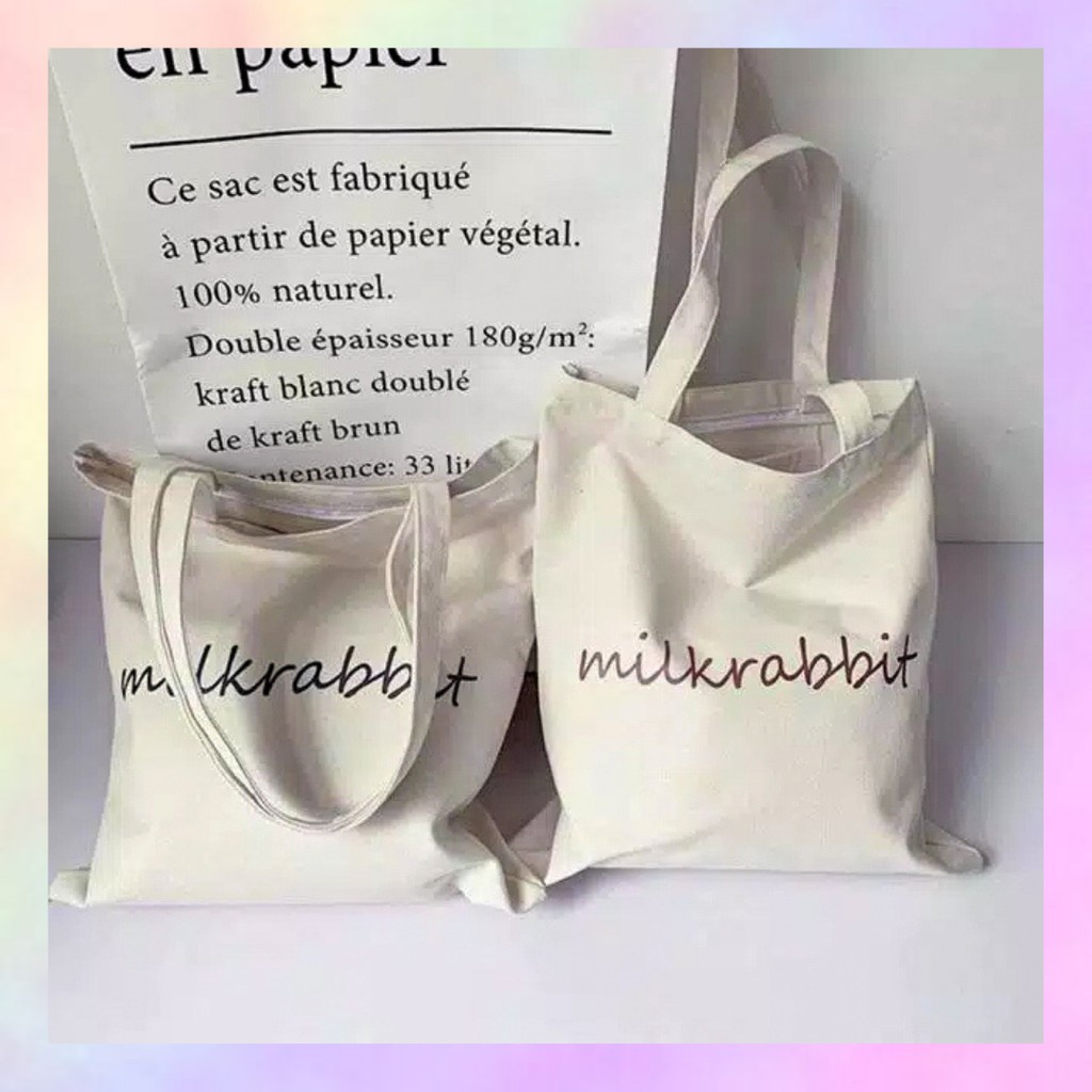 Totebag Milkrabbit | Tas Totebag Sekolah