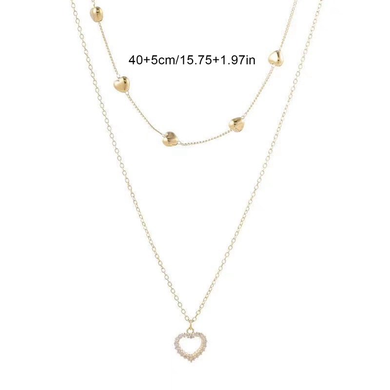 Kalung Rantai Dengan Liontin Hati Bahan Metal Gaya Retro Untuk Wanita